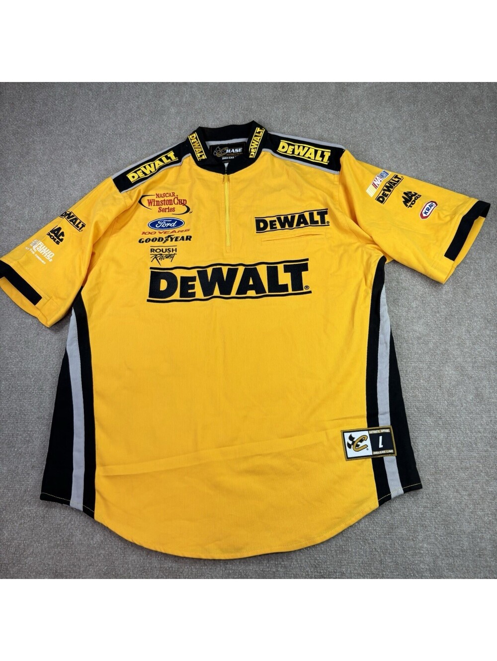 Chase Authentics Dewalt Winston Cup Nascar Vintage 1/4 Zip Rousch Racing Large